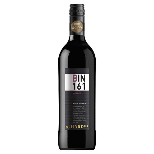 Hardys Bin 161 Merlot (Price Marked £6.99)-Red Wine-Fountainhall Wines