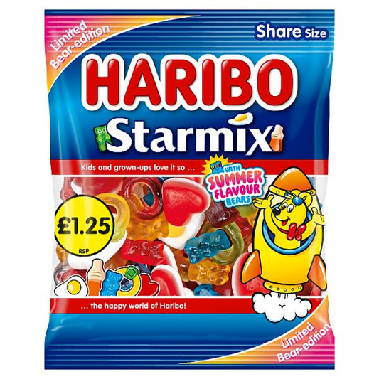 Haribo Starmix Fruit & Cola Flavour Jelly & Foam Sweets Sharing Bag 140g (Price Marked £1.25)-Confectionery-Fountainhall Wines