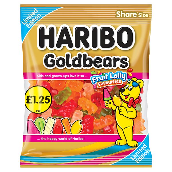 Haribo Limited Edition Goldbears Fruit Lolly Favourites 140g (Price Marked £1.25)