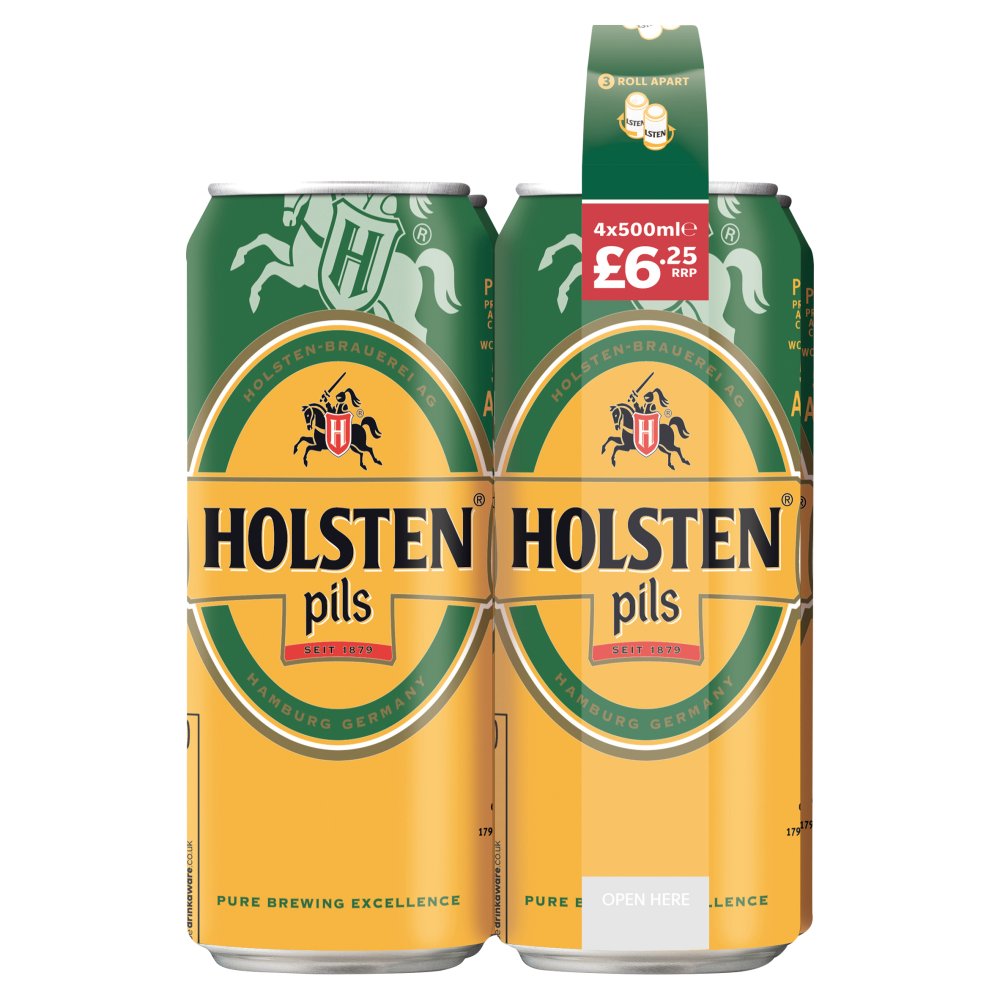 Holsten Pils Premium Lager 4x440ml (Price Marked £6.25)-World Beer-5010153871827-Fountainhall Wines