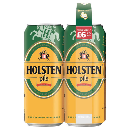 Holsten Pils Premium Lager 4x500ml (Price Marked £6.25)-World Beer-5010153871827-Fountainhall Wines