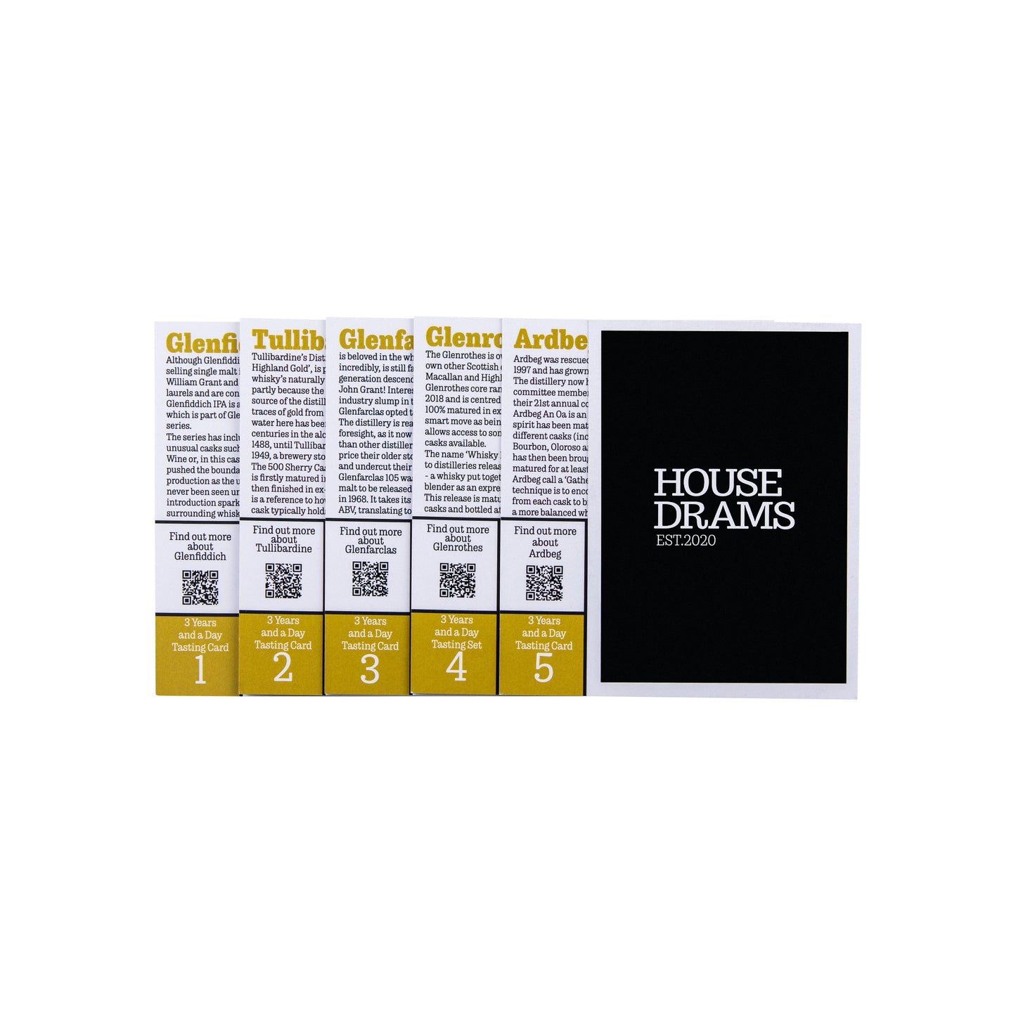 House Drams Whisky Tasting Set - 3 Years & A Day (5x30ml) - Single Malt Scotch Whisky-Single Malt Scotch Whisky-Fountainhall Wines