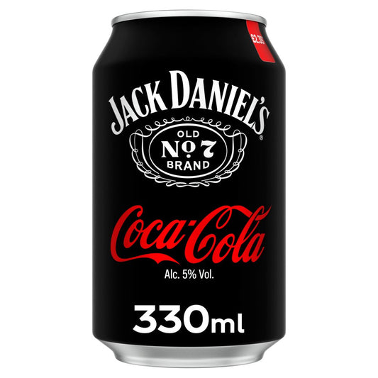 Jack Daniel's and Coca-Cola (Price Marked £2.39) 330ml-RTD's (Ready To Drink)-Fountainhall Wines