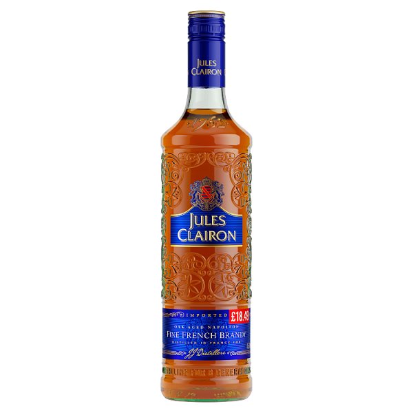 Jules Clairon Fine French Brandy 70cl (Price Marked £18.49)-Brandy / Cognac / Armagnac-Fountainhall Wines