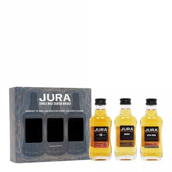 Jura Gift Pack - Journey, Seven Wood, 10 YO - 3x5cl Miniatures-Miniatures-5013967014404-Fountainhall Wines