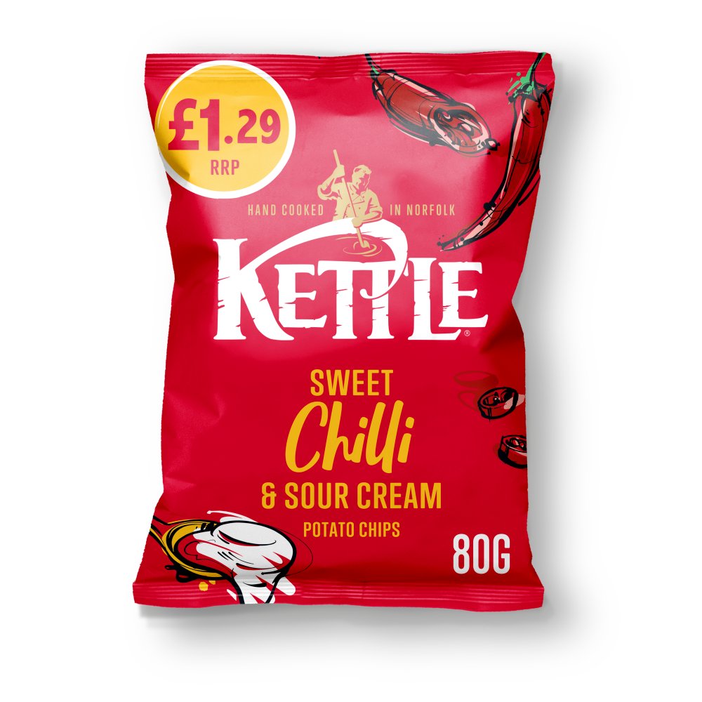 Kettle Chips Sweet Chilli 80G (Price Marked £1.29)-Snacks-5017764901233-Fountainhall Wines