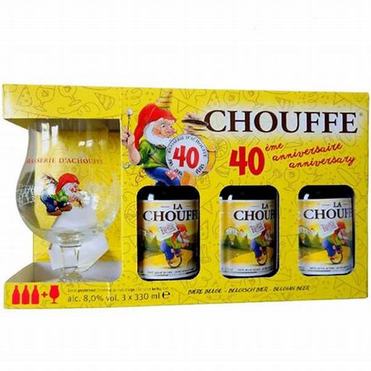 La Chouffe Gift Pack 3 X 330ml Plus Tulip Glass-World Beer-Fountainhall Wines