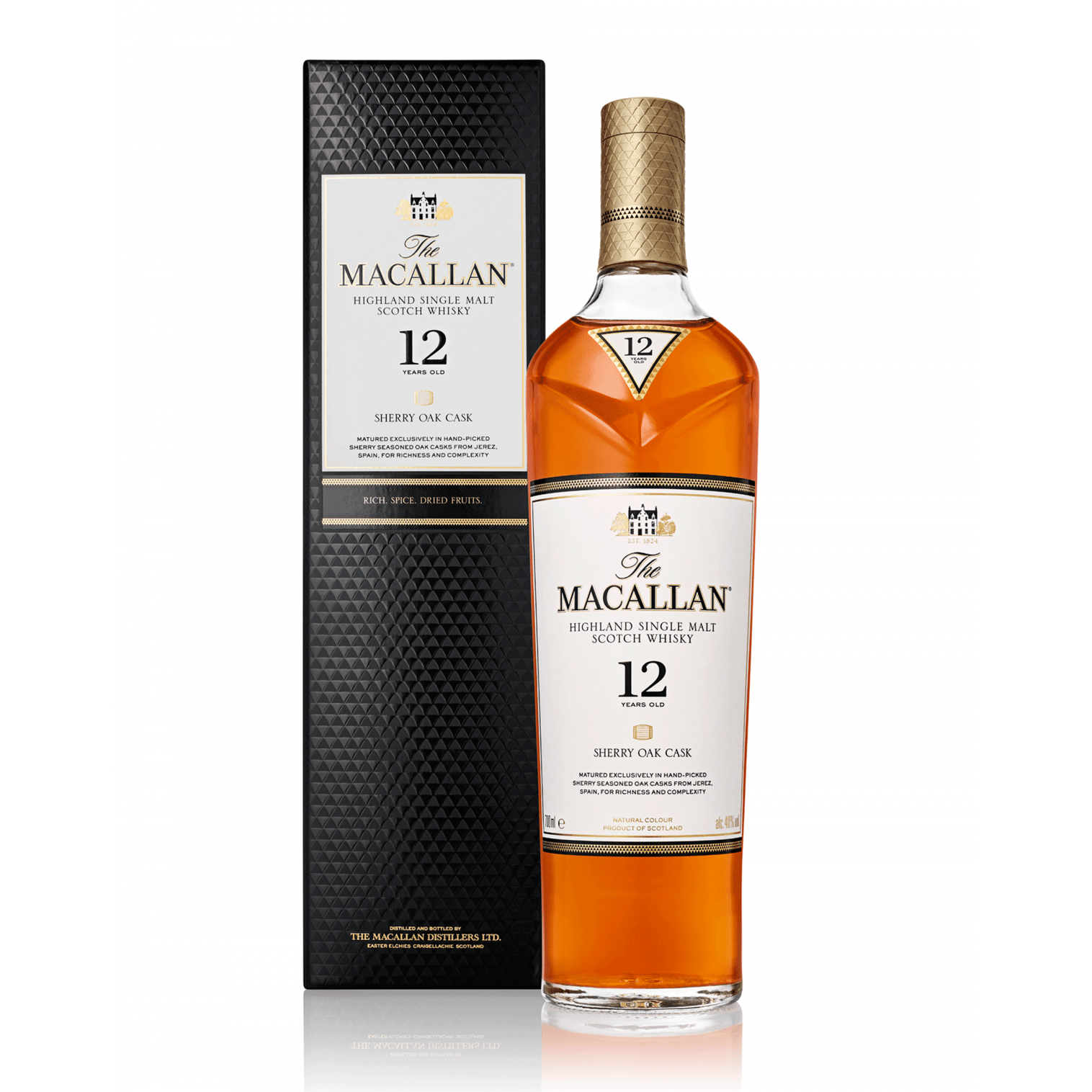 Macallan Sherry Oak 12 Year Old - Single Malt Scotch Whisky-Single Malt Scotch Whisky-Fountainhall Wines