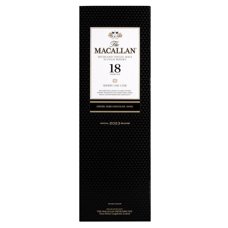 Macallan Sherry Oak 18 Year Old - 2023 Release - Single Malt Scotch Whisky-Single Malt Scotch Whisky-Fountainhall Wines