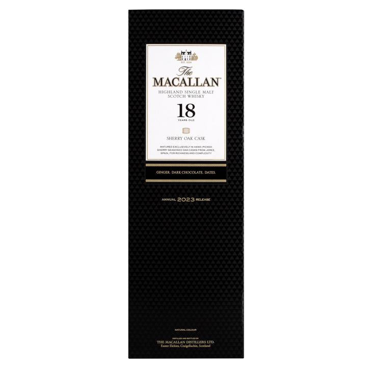 Macallan Sherry Oak 18 Year Old - 2023 Release - Single Malt Scotch Whisky-Single Malt Scotch Whisky-5010719187003-Fountainhall Wines