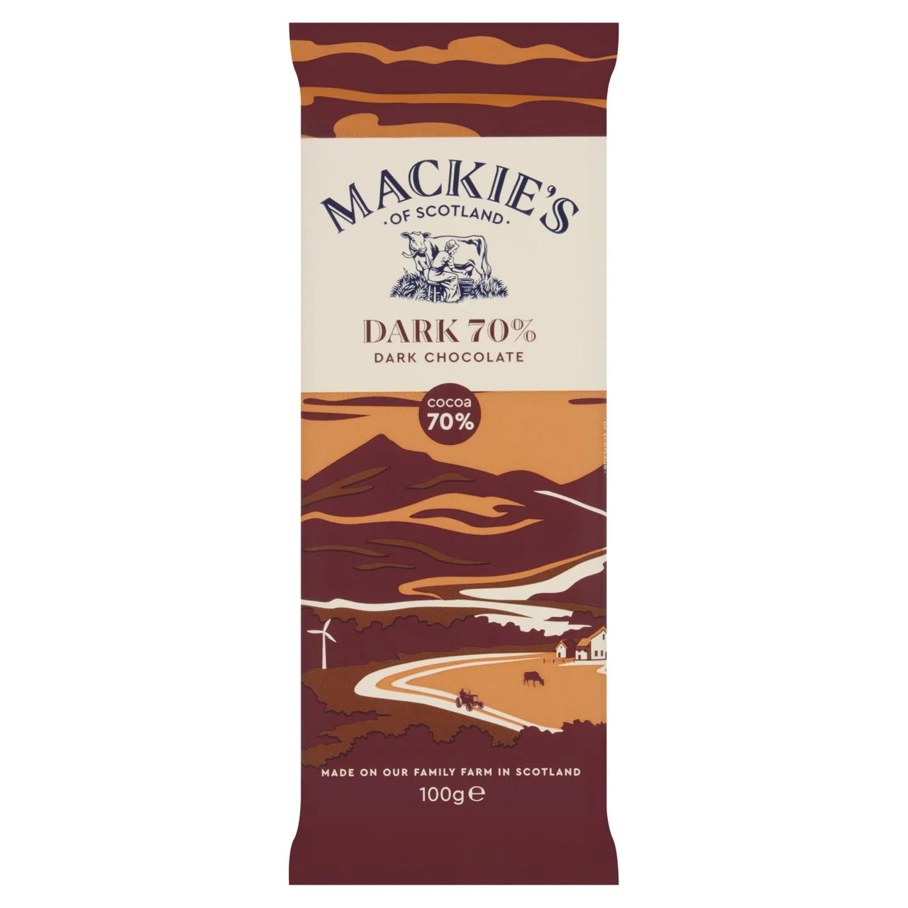 Mackie's 70% Cocoa Dark Chocolate 100G-Confectionery-Fountainhall Wines