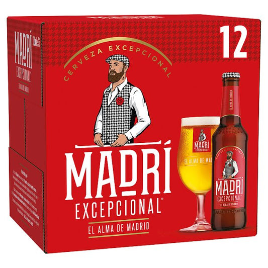 Madri Excepcional Premium Lager Beer 12 x 330ml Bottle - Fountainhall Wines