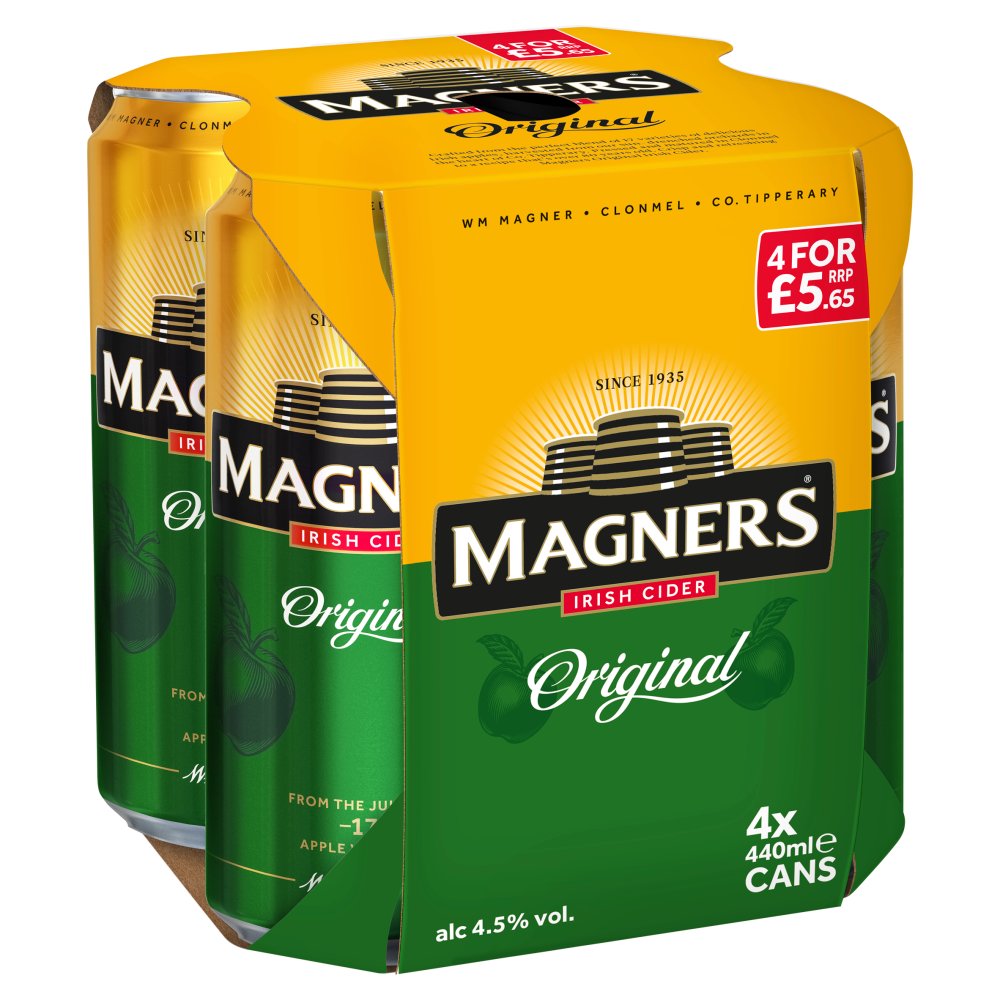 Magners Irish Cider Original 4x440ml (Price Marked £5.65)-Cider-5391516877145-Fountainhall Wines