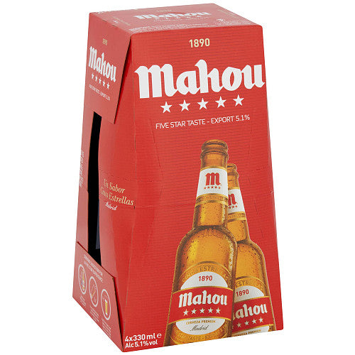Mahou Spanish Lager 4x330ml-World Beer-8411327002127-Fountainhall Wines