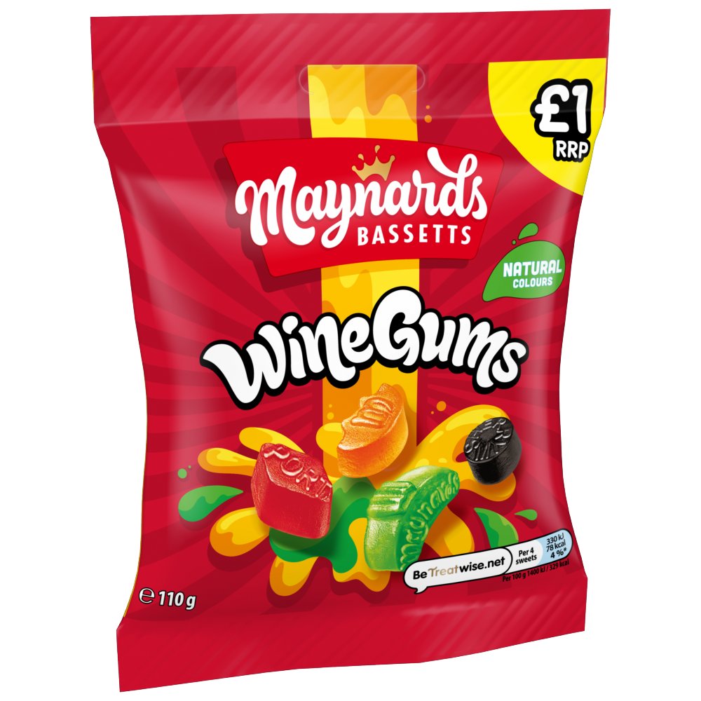 Maynards Bassetts Wine Gums 110G (Price Marked £1.00)-Confectionery-Fountainhall Wines