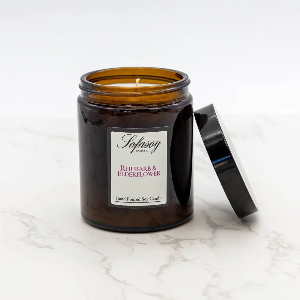 Rhubarb & Elderflower Apothecary Candle (From Sofasoy Candle Co.)-Fountainhall Wines