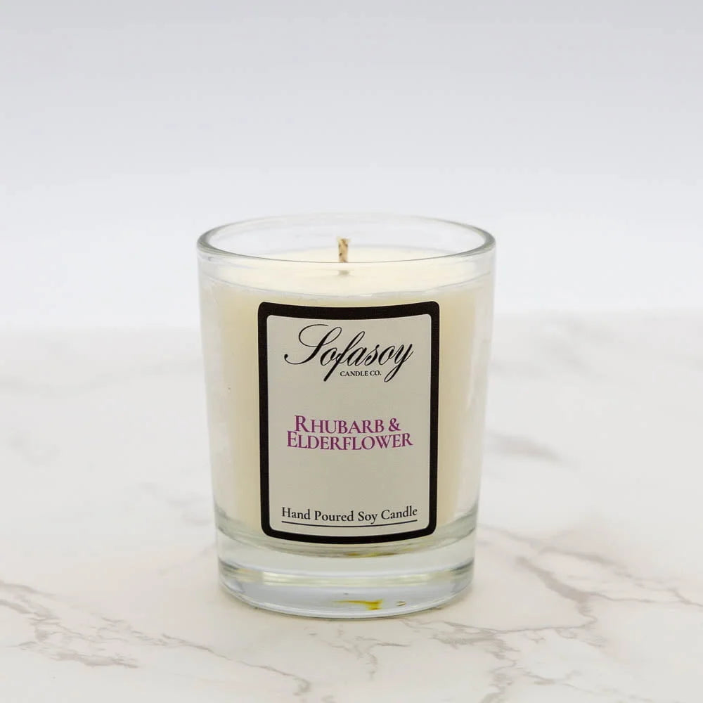 Rhubarb & Elderflower Votive Candle (From Sofasoy Candle Co.)-Fountainhall Wines