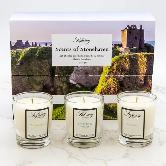 Scents of Stonehaven 3 Votive Candle Box Set (From Sofasoy Candle Co.)-Fountainhall Wines