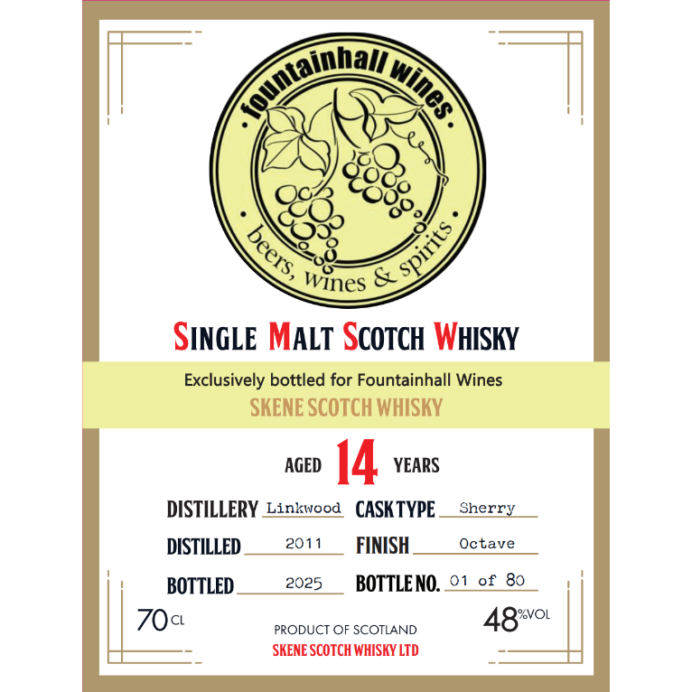 Skene Scotch Whisky Linkwood Distillery 14 Year Old (Exclusively Bottled For Fountainhall Wines)- Single Malt Scotch Whisky-Single Malt Scotch Whisky-Fountainhall Wines