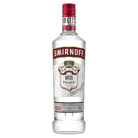 Smirnoff No.21 Red Label Vodka 70cl (Price Marked £17.59)-Vodka-Fountainhall Wines