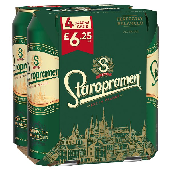 Staropramen Pilsner Lager 4x440ml (Price Marked £6.25)-World Beer-Fountainhall Wines