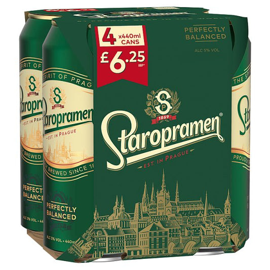Staropramen Pilsner Lager 4x440ml (Price Marked £6.25)-World Beer-Fountainhall Wines