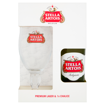 Stella Artois Premium Lager 330ml + Chalice Glass Gift Pack-World Beer-5038635066295-Fountainhall Wines