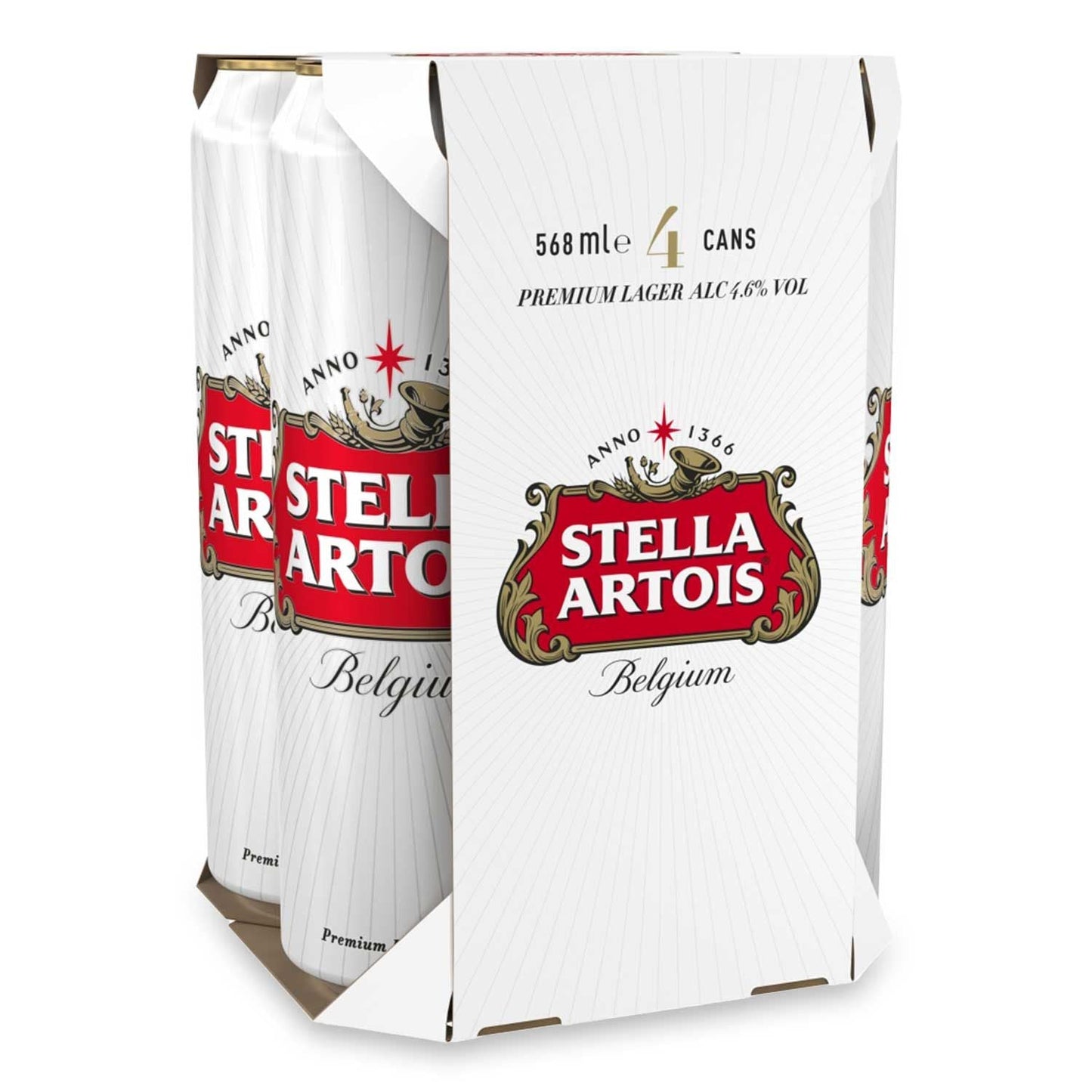 Stella Artois Premium Lager 4x568ml (Price Marked £7.59)-World Beer-5014379026849-Fountainhall Wines