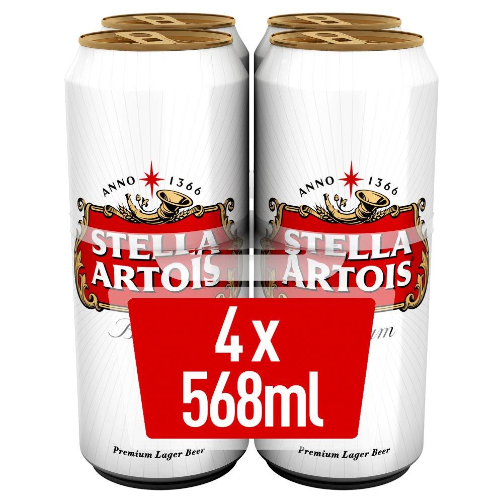 Stella Artois Premium Lager 4x568ml-World Beer-5014379013573-Fountainhall Wines