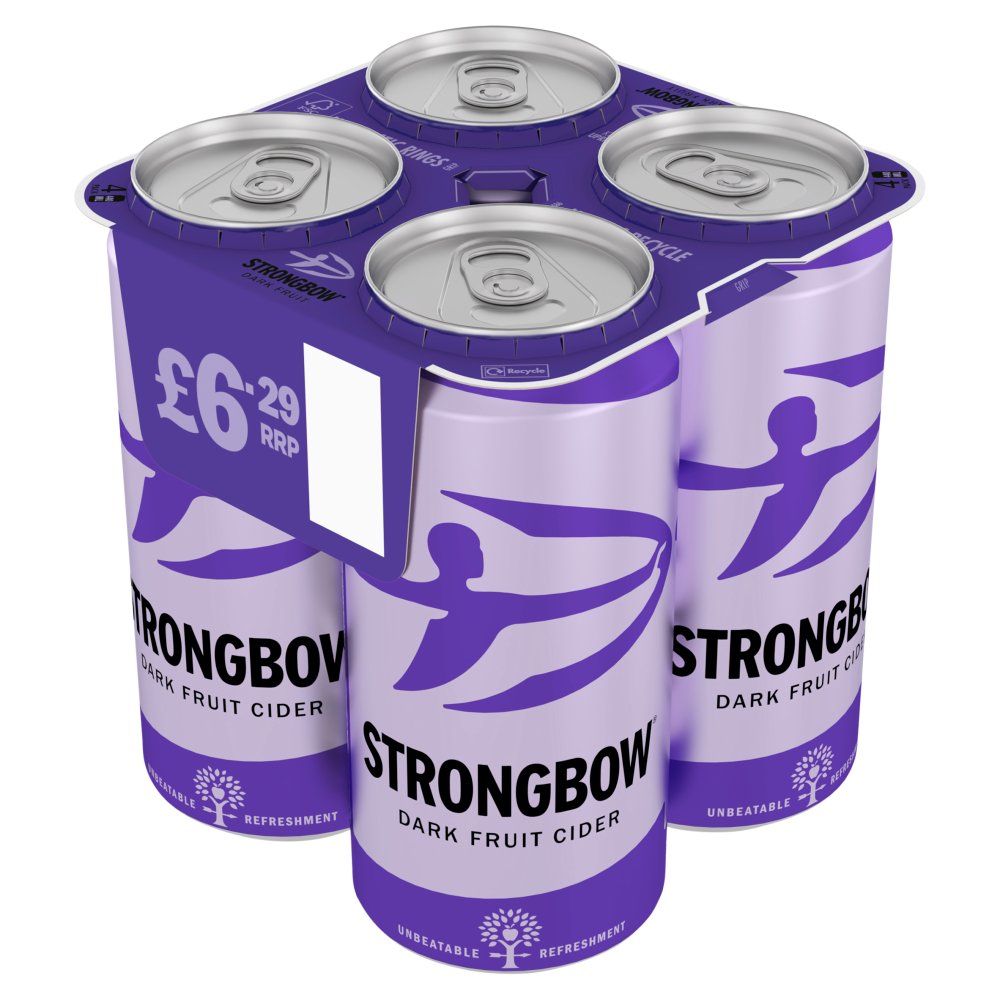 Strongbow Dark Fruit Cider 4x440ml (Price Marked £6.29)-Cider-5035766051114-Fountainhall Wines