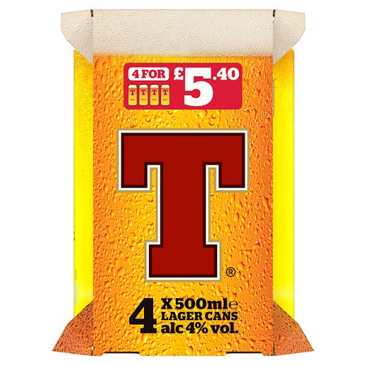Tennent's Lager 4x500ml (Price Marked £5.40)-Scottish Beers-5391516932820-Fountainhall Wines
