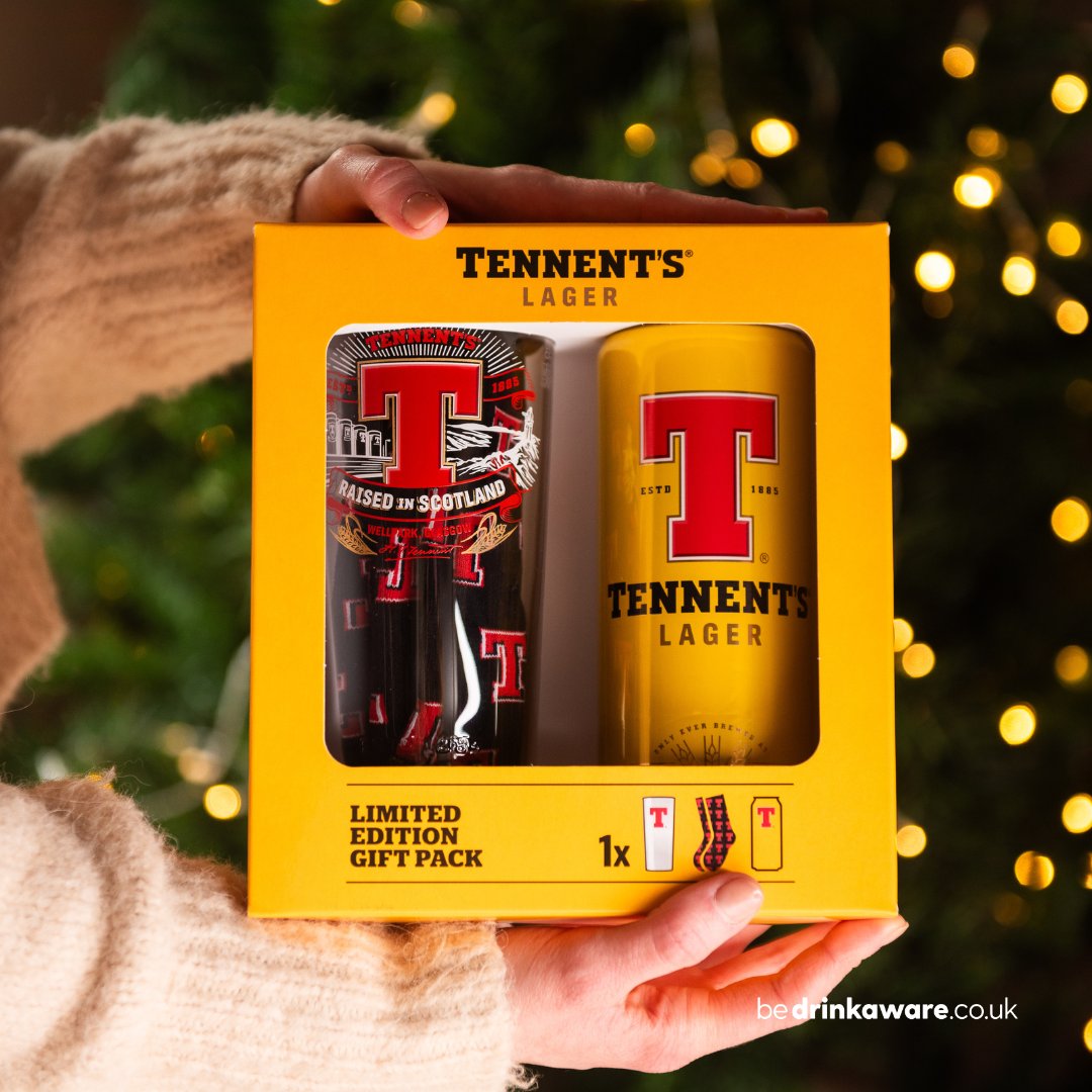 Tennent's Lager 568ml Pint Can Limited Edition Glass + Socks Gift Pack-Scottish Beers-5391516936149-Fountainhall Wines