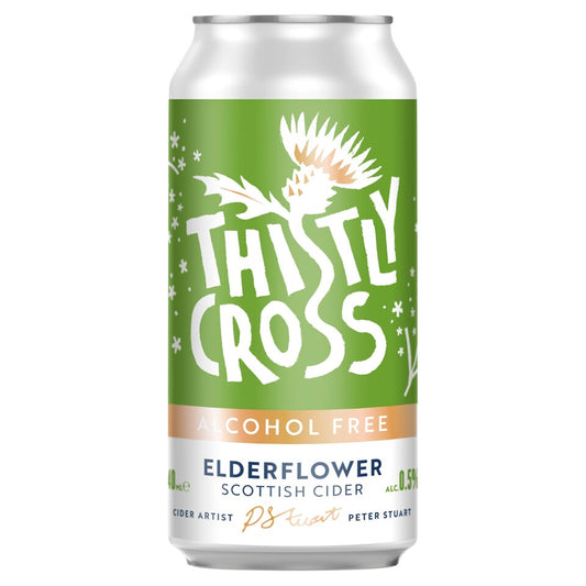 Thistly Cross Alcohol Free Elderflower Scottish Cider 440ml-Cider-Fountainhall Wines