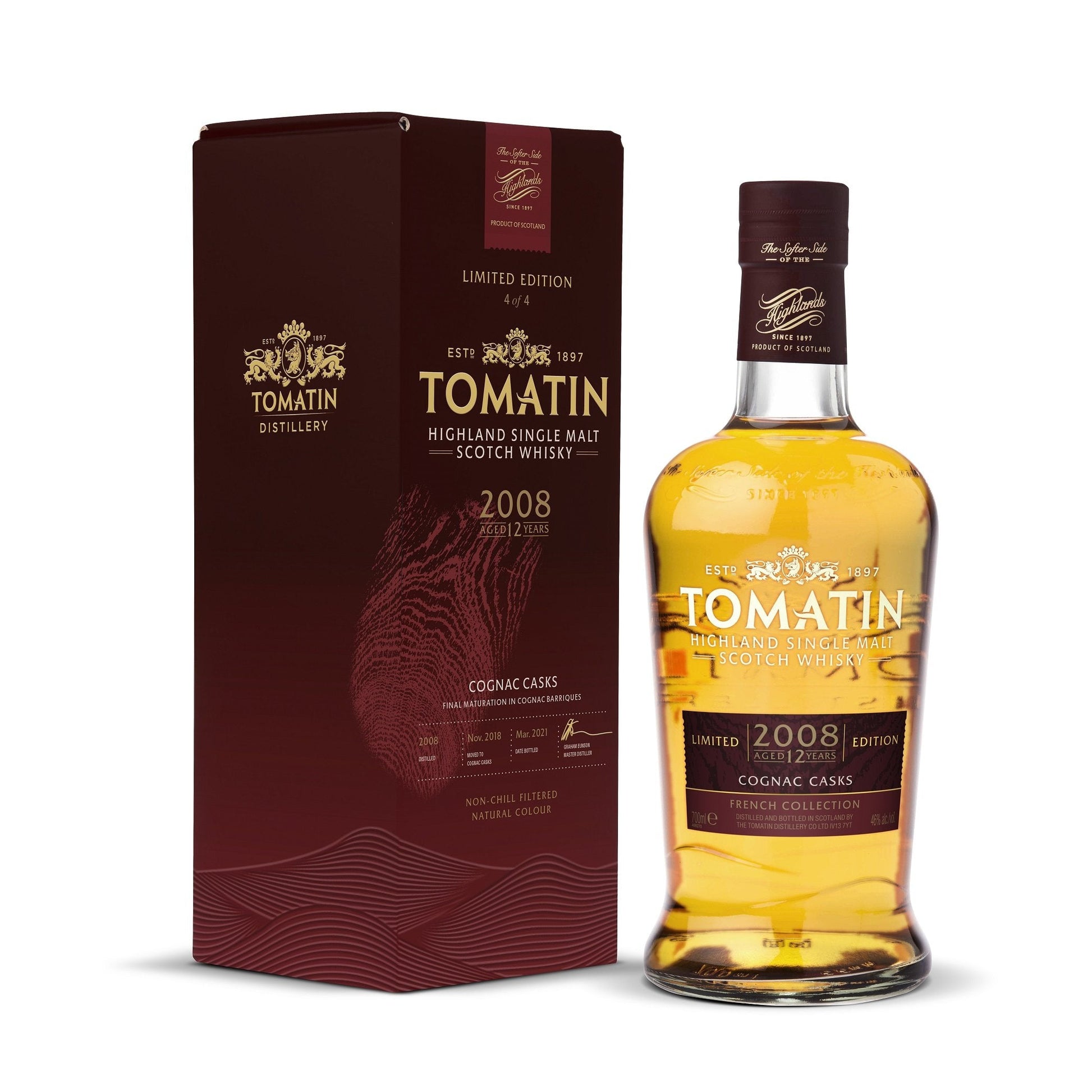 Tomatin French Collection - Cognac Casks 12 Year Old 2008 Limited Edition 4 of 4 - Single Malt Scotch Whisky-Single Malt Scotch Whisky-Fountainhall Wines