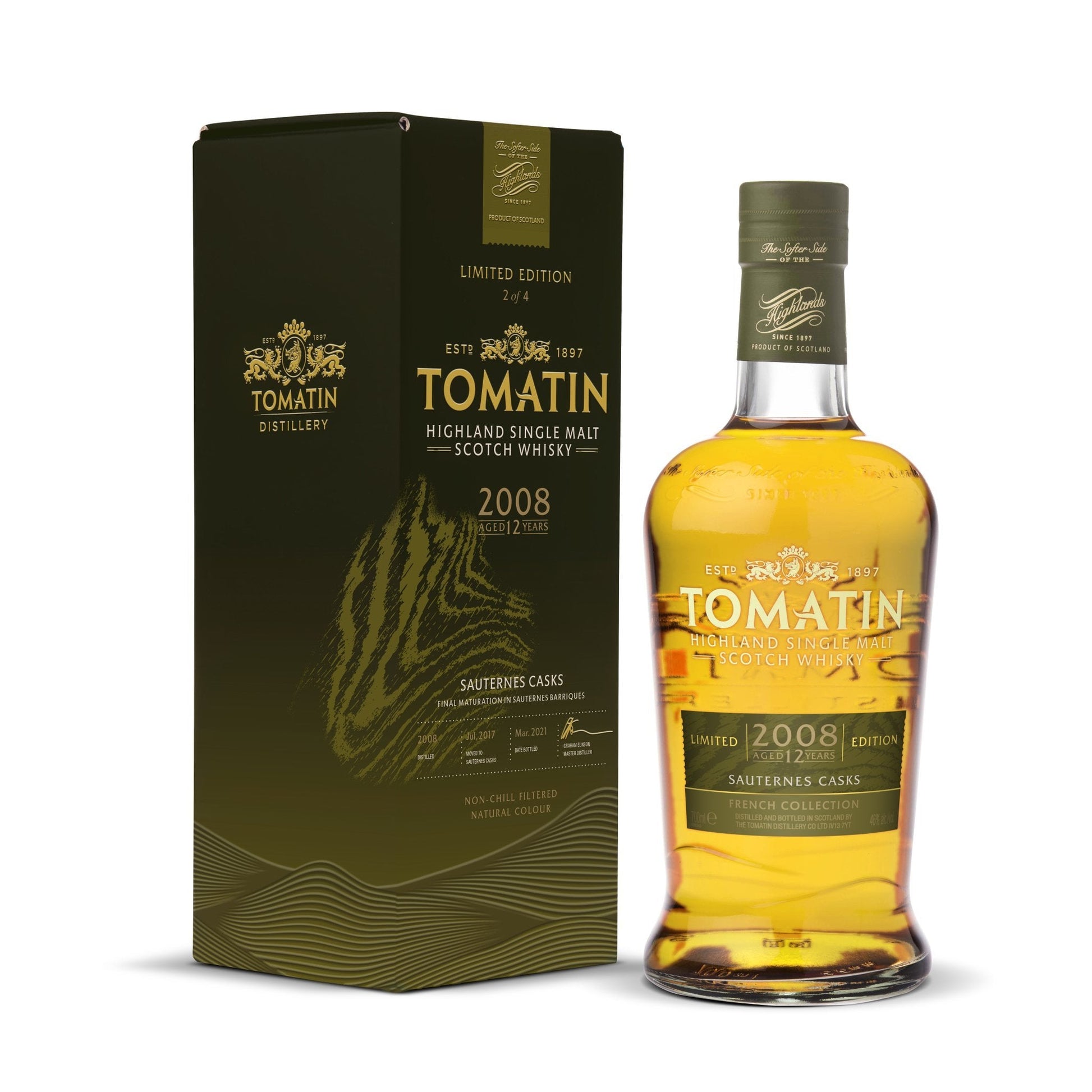 Tomatin French Collection - Sauternes Casks 12 Year Old 2008 Limited Edition 2 of 4 - Single Malt Scotch Whisky-Single Malt Scotch Whisky-Fountainhall Wines