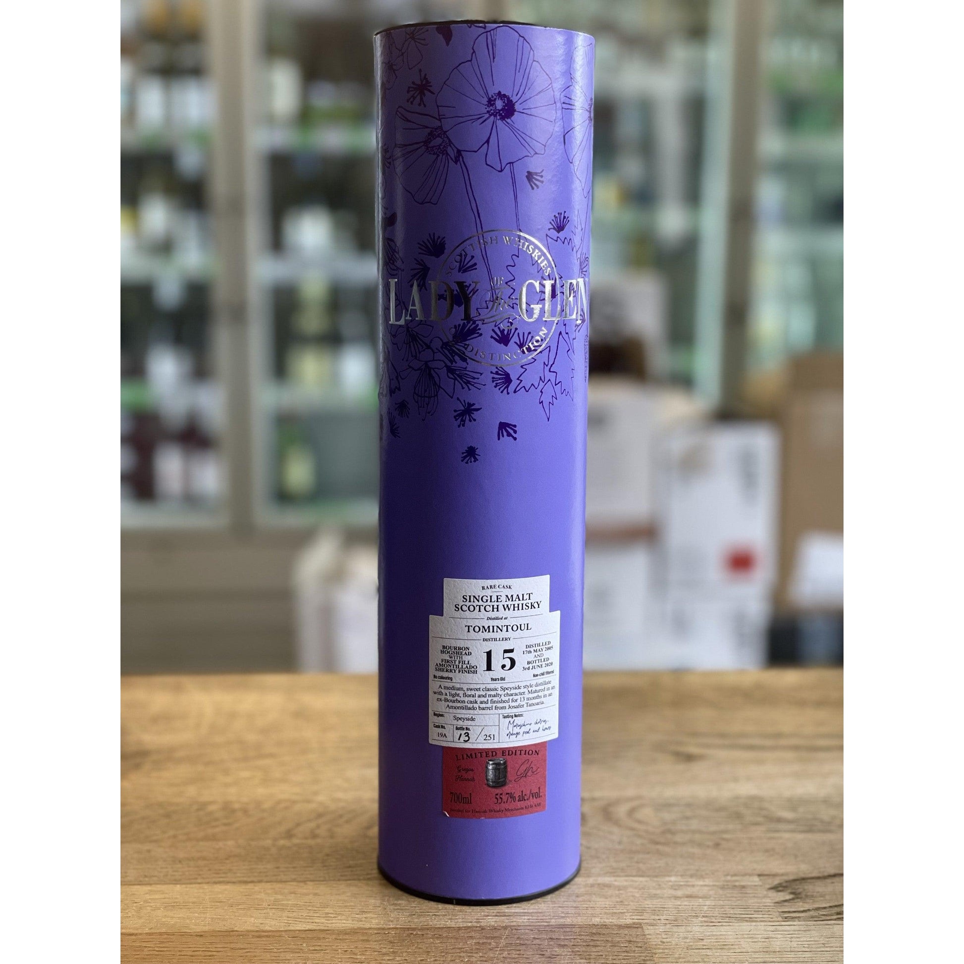 Tomintoul 15 Year Old Bourbon Hogshead With First Fill Amontillado Sherry Finish #19A - Lady Of The Glen (Hannah Whisky Merchants) - Single Malt Scotch Whisky-Single Malt Scotch Whisky-Fountainhall Wines