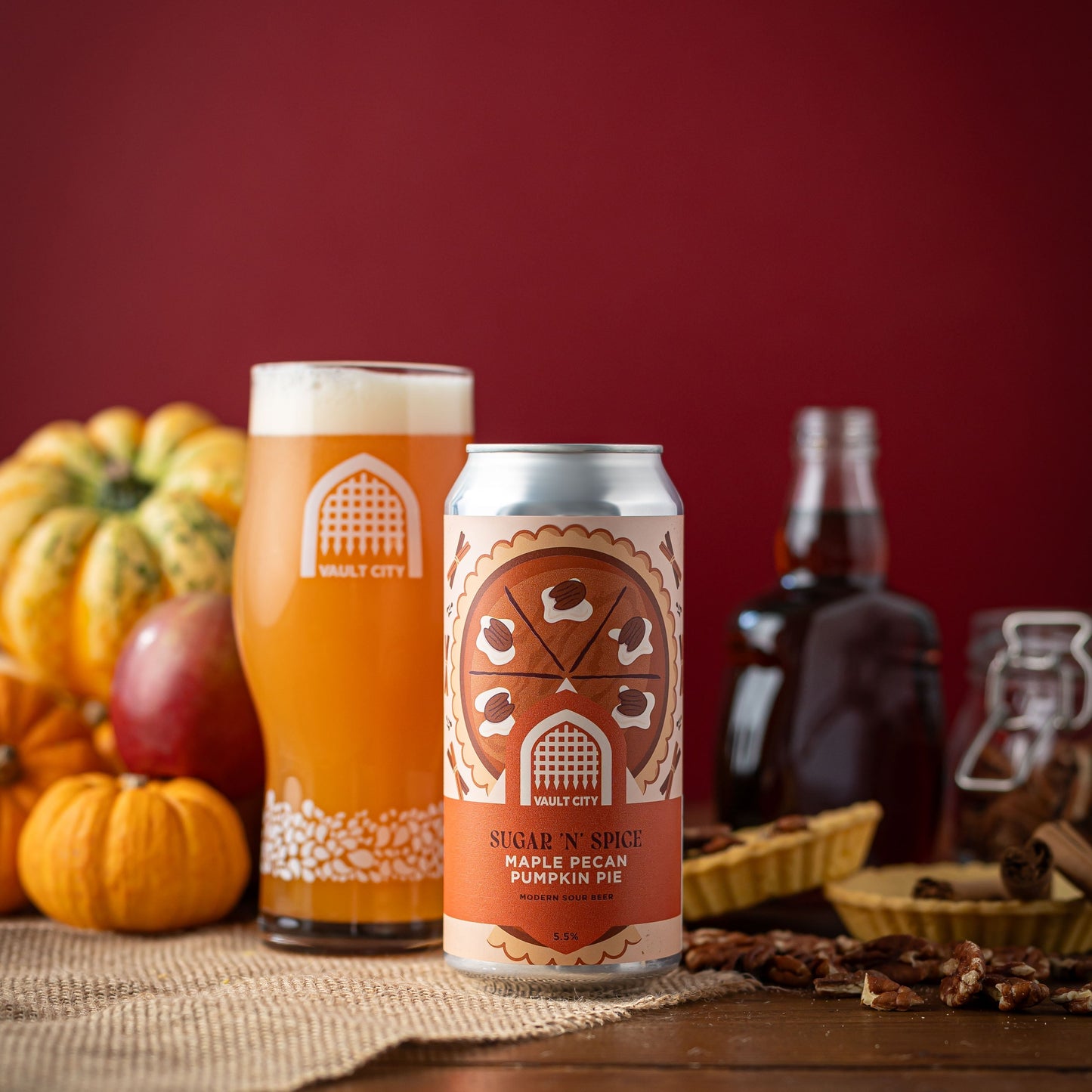 Vault City Sugar ‘n’ Spice Maple Pecan Pumpkin Pie - Sour 440ml-Scottish Beers-5056412019388-Fountainhall Wines