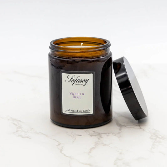 Violet & Rose Apothecary Candle (From Sofasoy Candle Co.)-Fountainhall Wines