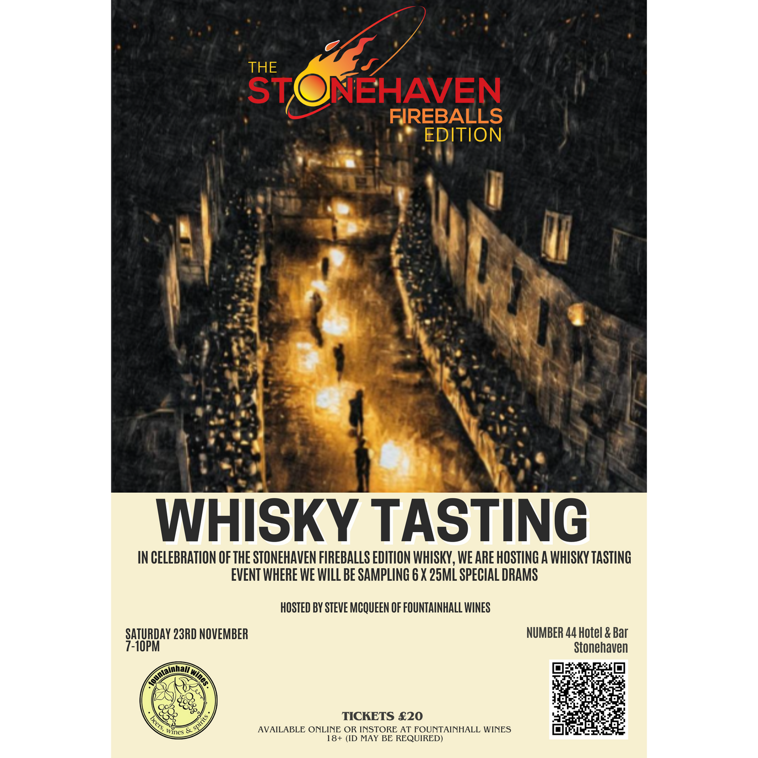 Whisky Tasting With Stonehaven Fireballs Committee - Saturday 23rd November 2024 (7pm to 10pm)-Tasting Event-Fountainhall Wines