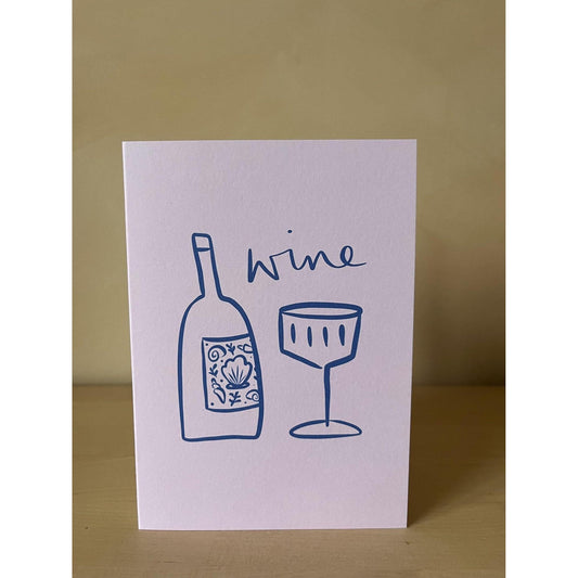 Wine Greetings Card - by Sarah Nolloth Illustration-Fountainhall Wines