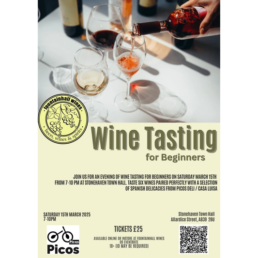 Wine Tasting For Beginners - Saturday 15th March 2025 (7pm to 10pm)-Tasting Event-Fountainhall Wines