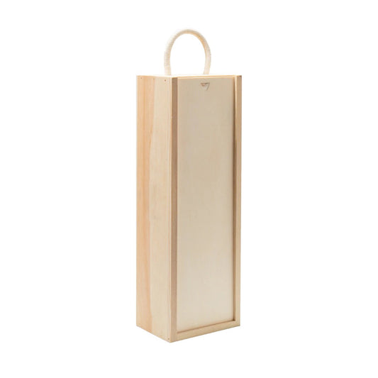 1 Bottle Wooden Sliding Lid Gift Box-Gift Bags / Gift Boxes-Fountainhall Wines
