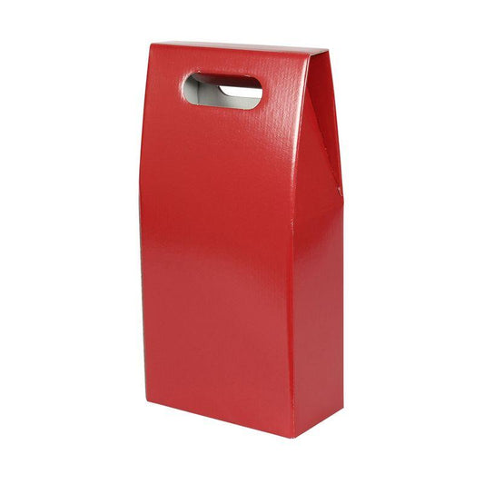 2 Bottle Gift Box / Carton - Red-Gift Bags / Gift Boxes-Fountainhall Wines