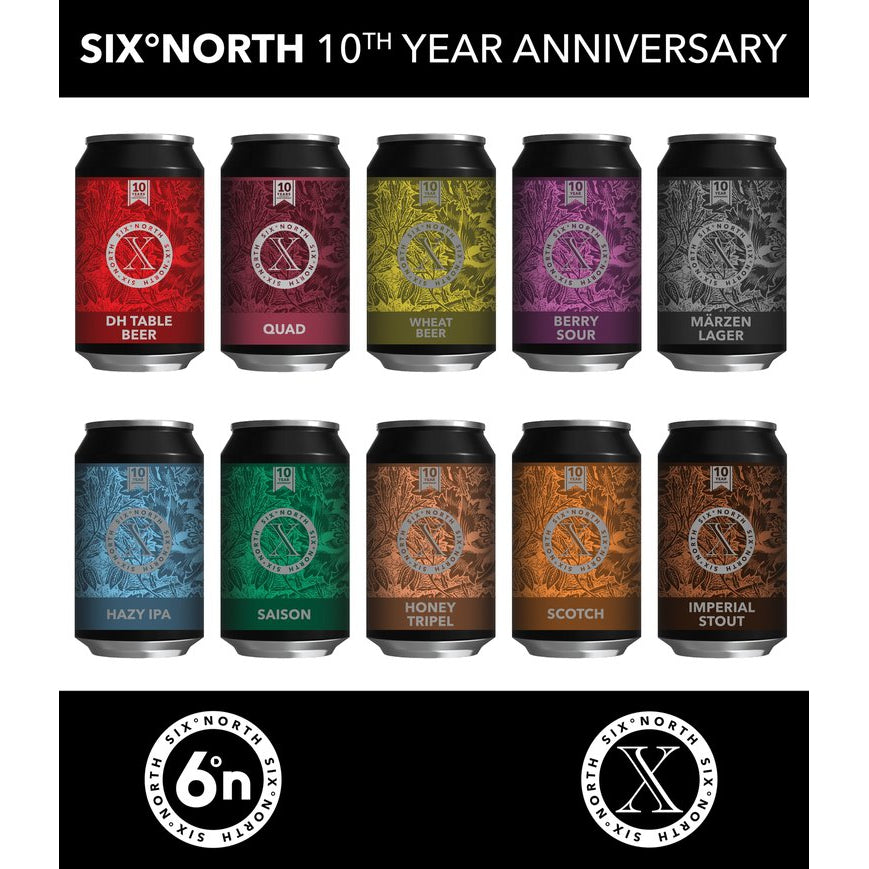 6 Degrees North (6DN) 10th Anniversary Box 10x330ml + Limited Edition Glass-Scottish Beers-Fountainhall Wines