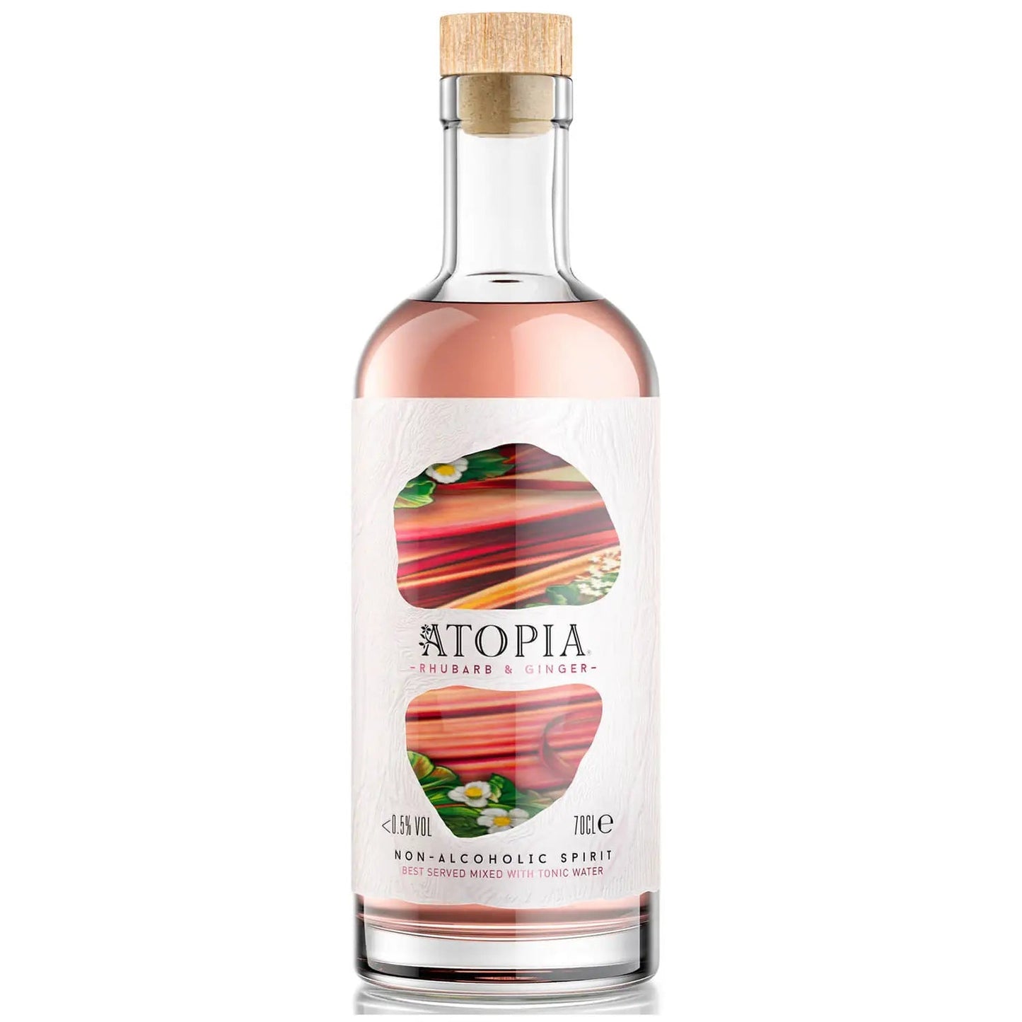 Atopia Rhubarb & Ginger Ultra-Low Alcohol Spirit 0.5%-Gin-5010327655772-Fountainhall Wines