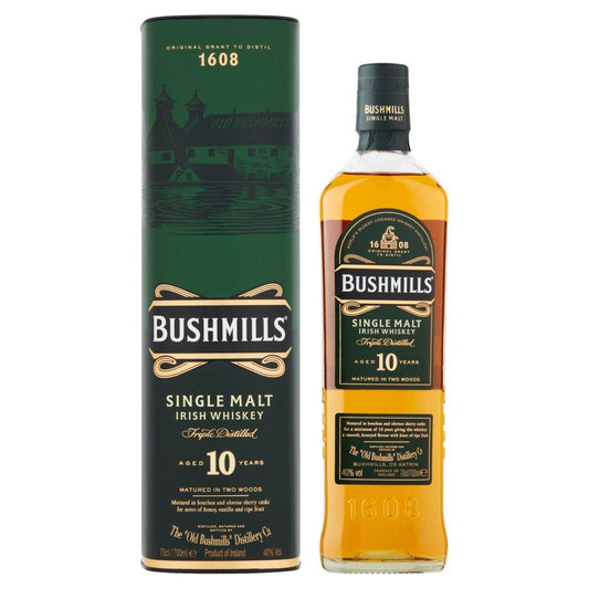 Bushmills 10 Year Old Single Malt Irish Whiskey-Irish Whiskey-Fountainhall Wines