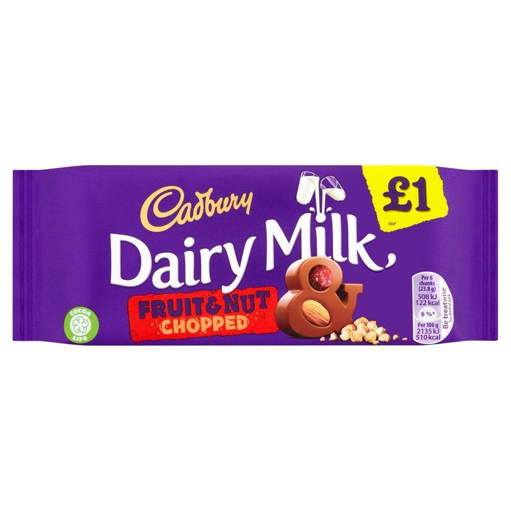 Cadbury Dairy Milk - Fruit & Nut 95G (Price Marked £1)-Confectionery-7622210497420-Fountainhall Wines