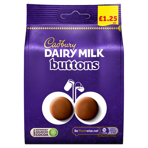 Cadbury Dairy Milk Giant Buttons 95G (Price Marked £1.25)-Confectionery-7622201703264-Fountainhall Wines