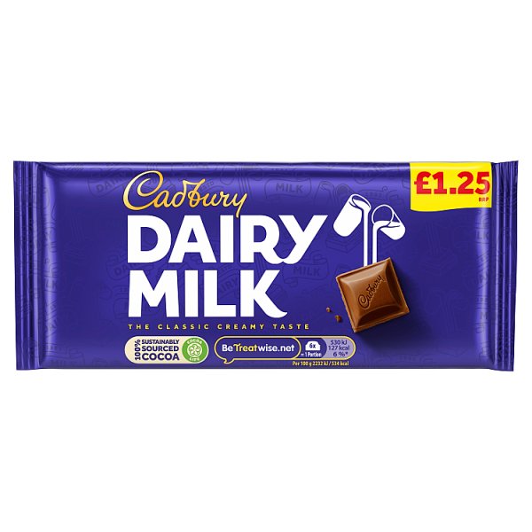 Cadbury Dairy Milk (Price Marked £1.25)-Confectionery-7622201726409-Fountainhall Wines