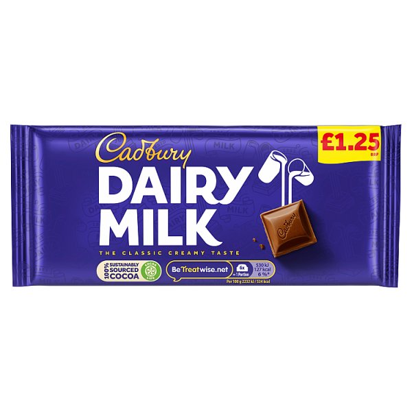 Cadbury Dairy Milk (Price Marked £1.25)-Confectionery-Fountainhall Wines